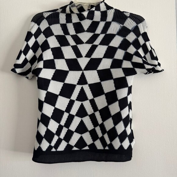 Kate Hewko black and white checkered stretch shirt - Picture 1 of 3